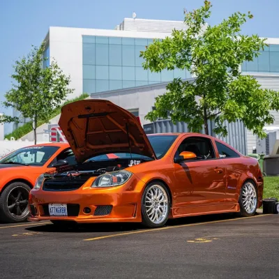 Ravoony Plus PET Glossy Metallic Gulf Orange Car Vinyl Wrap 02