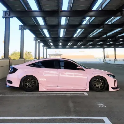 Ravoony Basic PET Glossy Baby Pink Car Vinyl Wrap 02