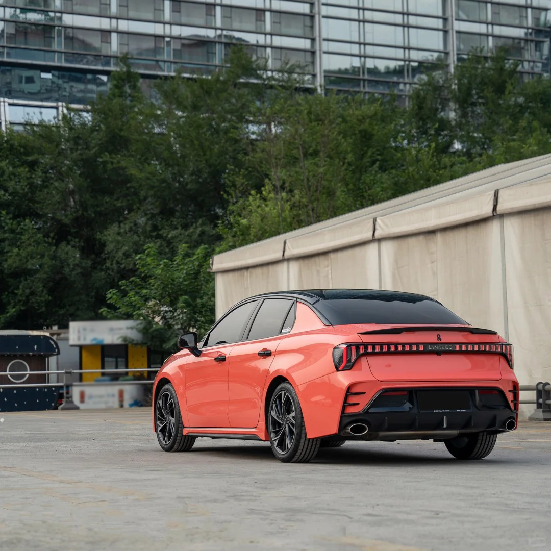 Ravoony Basic PET Glossy Coral Orange Vinyl Wrap