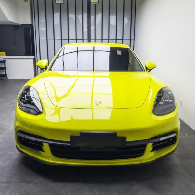 Ravoony Basic PET Glossy Crystal Lemon Yellow Vinyl Wrap 02