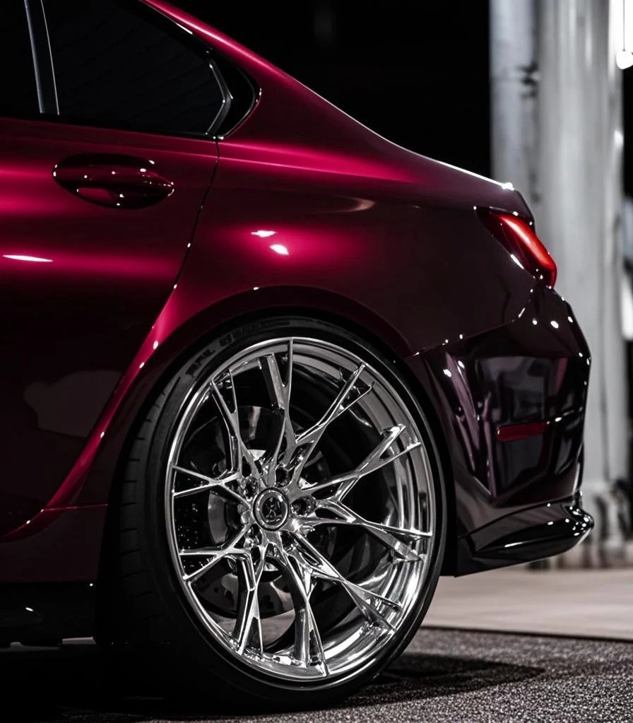 Ravoony Plus PET Gloss Glaze Black Red Vinyl Wrap