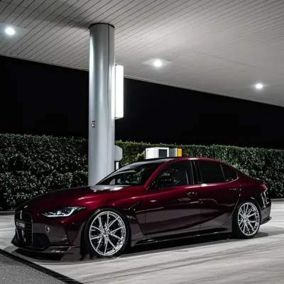 Ravoony Plus PET Gloss Glaze Black Red Vinyl Wrap 01