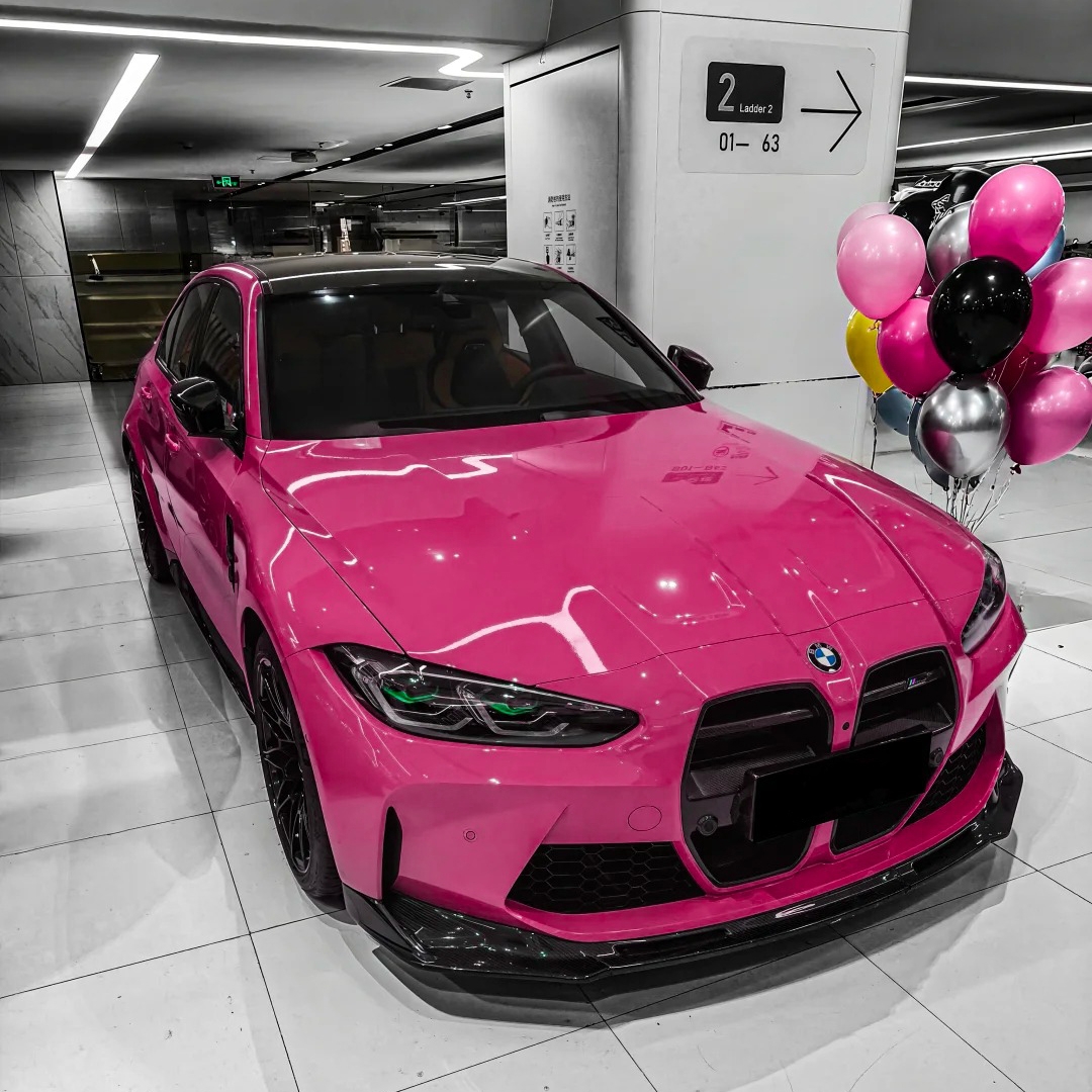 Ravoony Basic PET Glossy Crystal Rose Red Vinyl Car Wrap