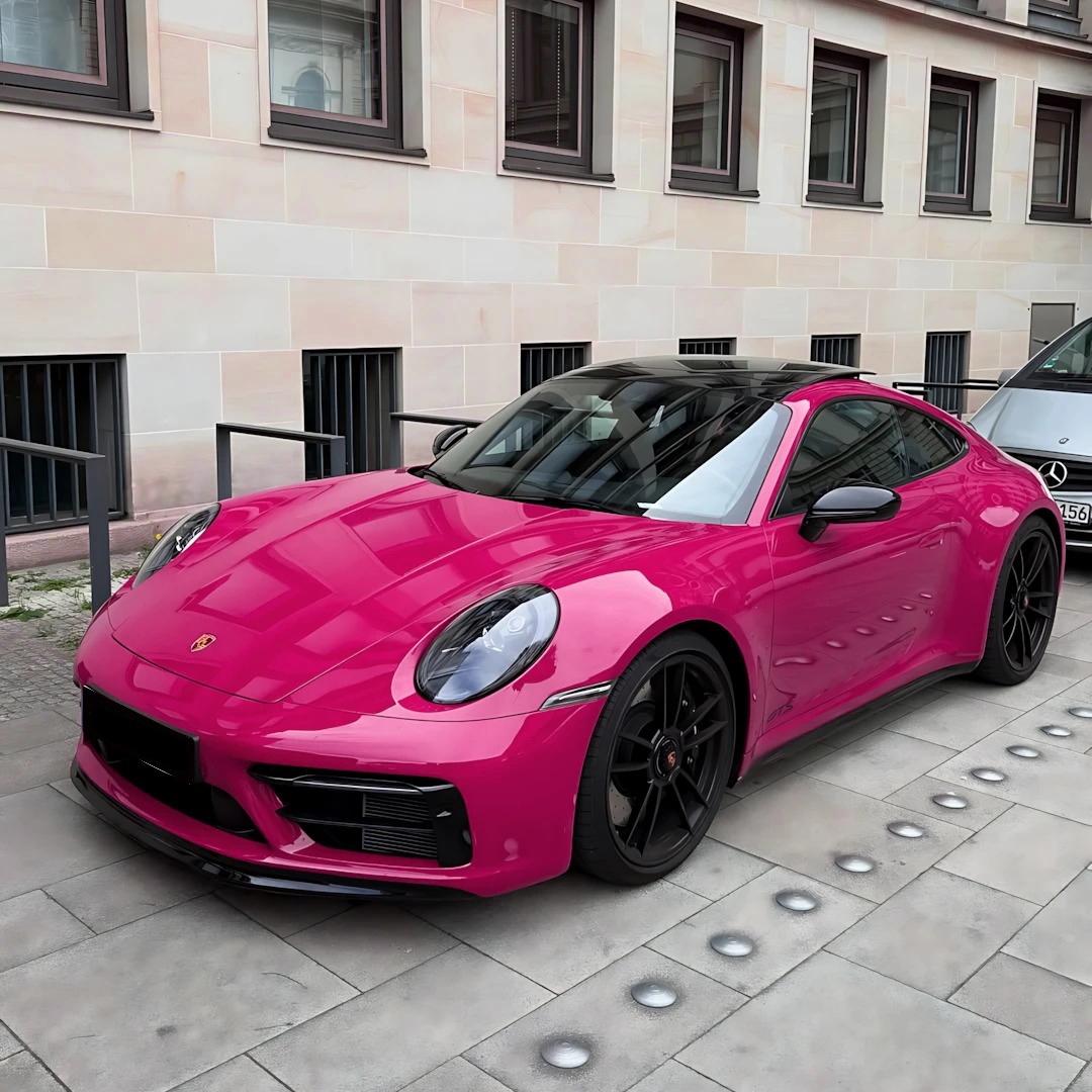 Ravoony Basic PET Glossy Crystal Rose Red Vinyl Car Wrap