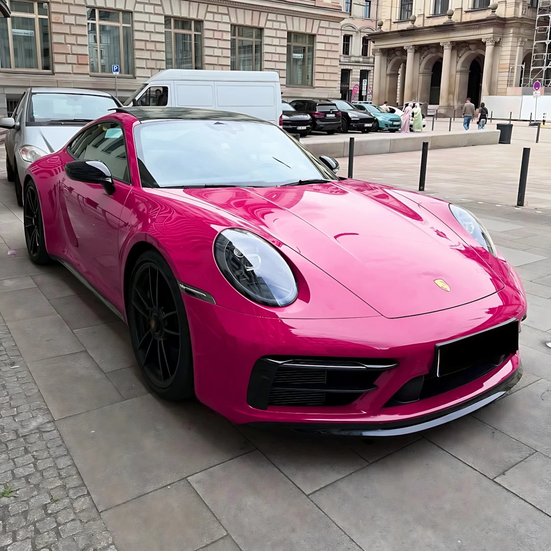 Ravoony Basic PET Glossy Crystal Rose Red Vinyl Car Wrap