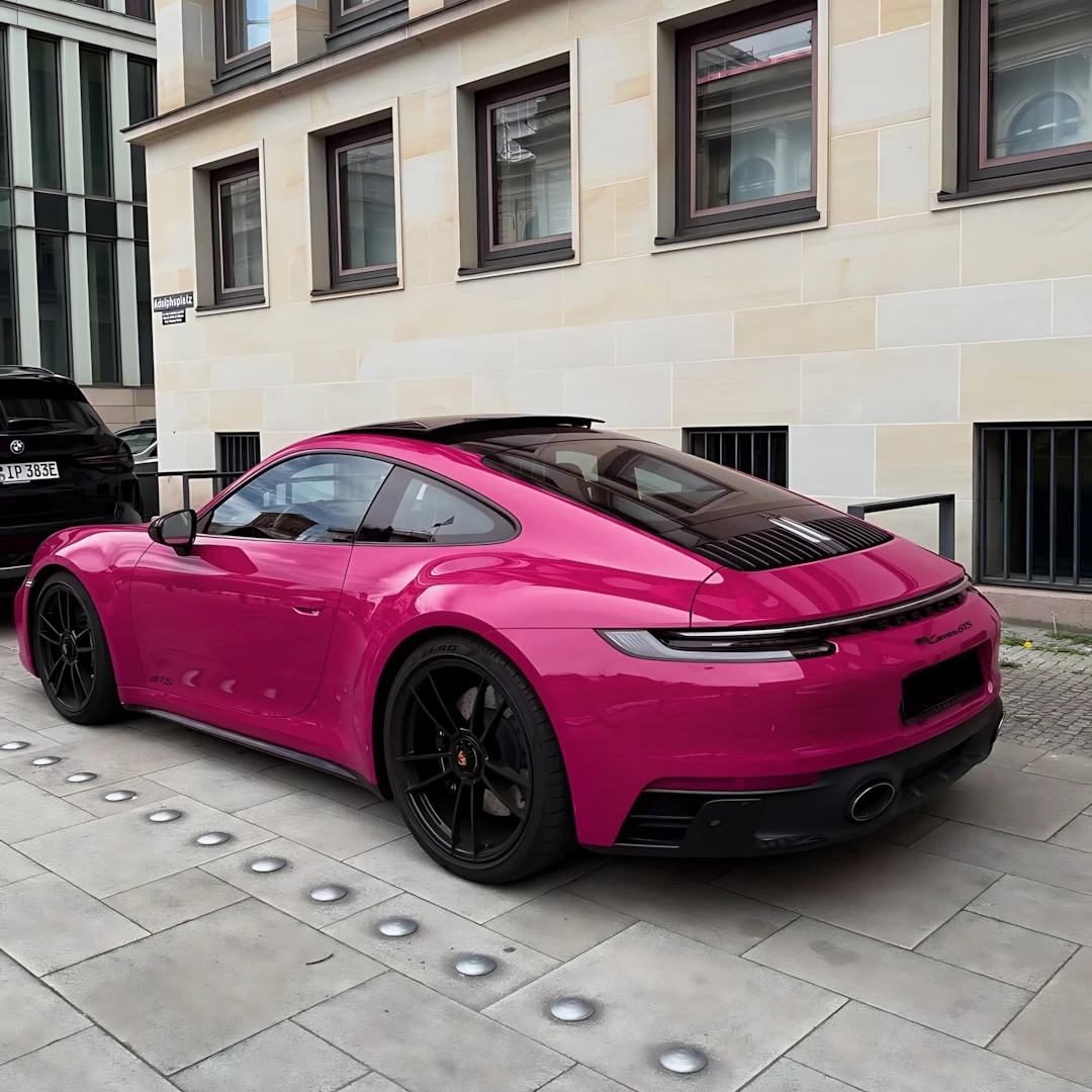 Ravoony Basic PET Glossy Crystal Rose Red Vinyl Car Wrap