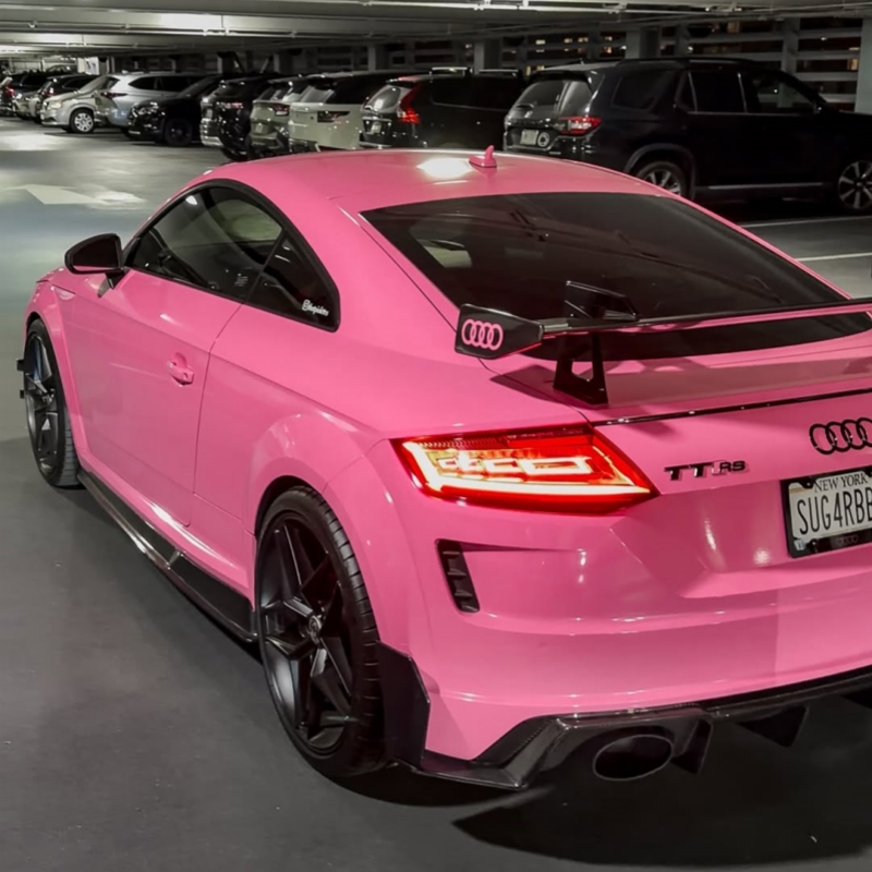 Ravoony Basic PET Glossy Princess Pink Vinyl Car Wrap