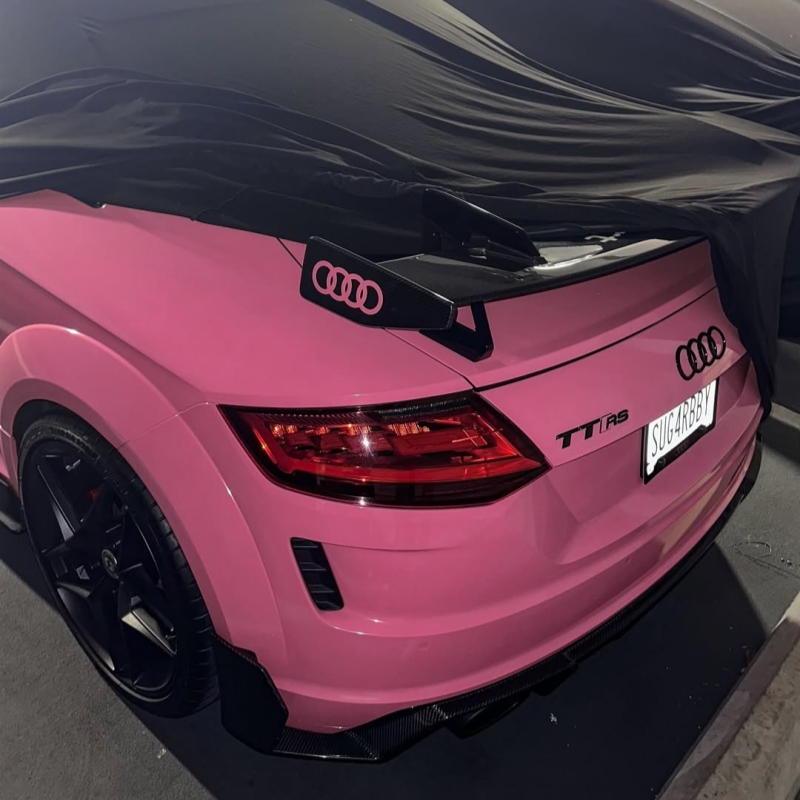 Ravoony Basic PET Glossy Princess Pink Vinyl Car Wrap