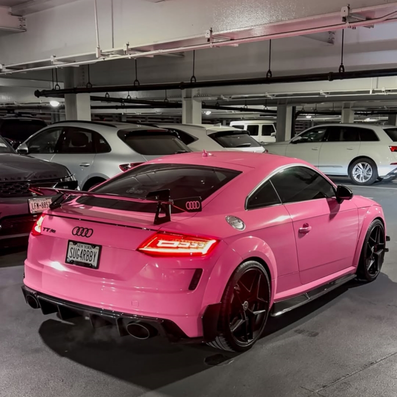 Ravoony Basic PET Glossy Princess Pink Vinyl Car Wrap