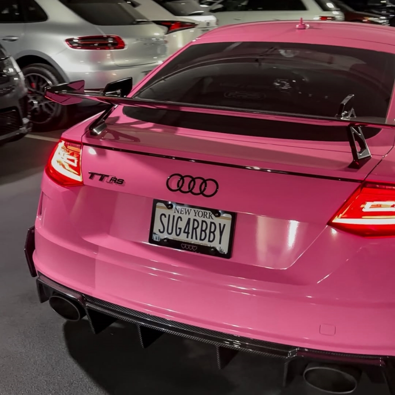 Ravoony Basic PET Glossy Princess Pink Vinyl Car Wrap