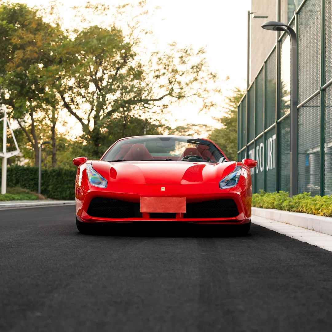 Ravoony Plus PET Glossy Crystal Ferrari Red Vinyl Car Wrap