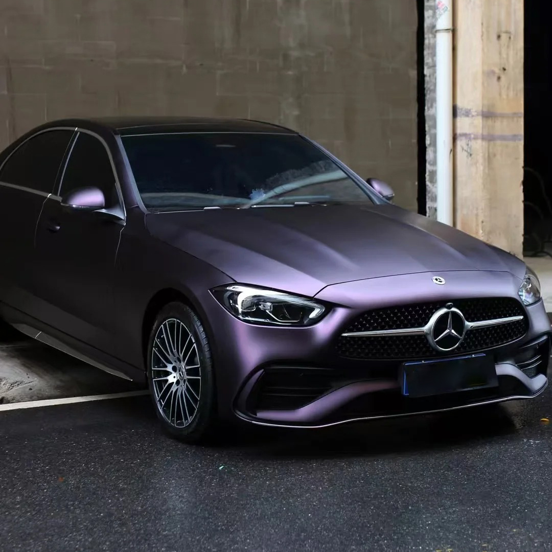   Ravoony Plus Ultra Matte Black Purple Car Vinyl Wrap