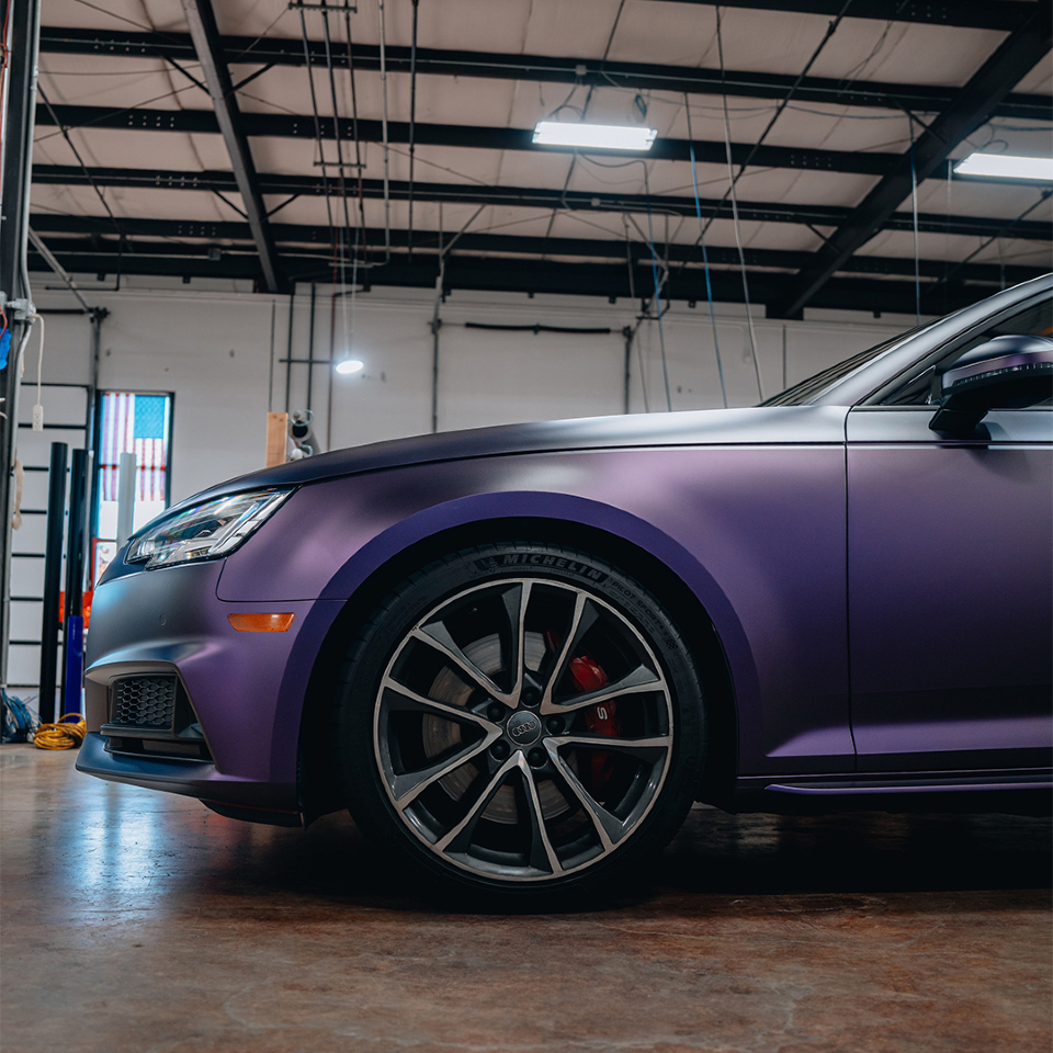   Ravoony Plus Ultra Matte Black Purple Car Vinyl Wrap