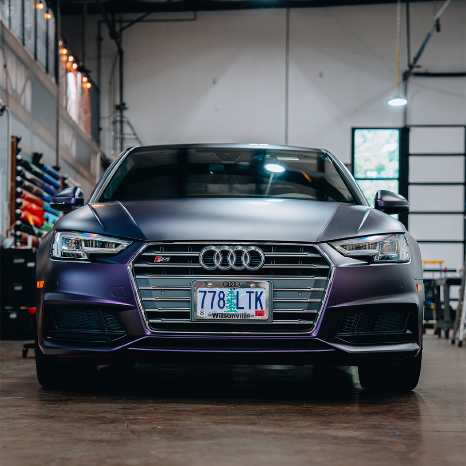   Ravoony Plus Ultra Matte Black Purple Car Vinyl Wrap