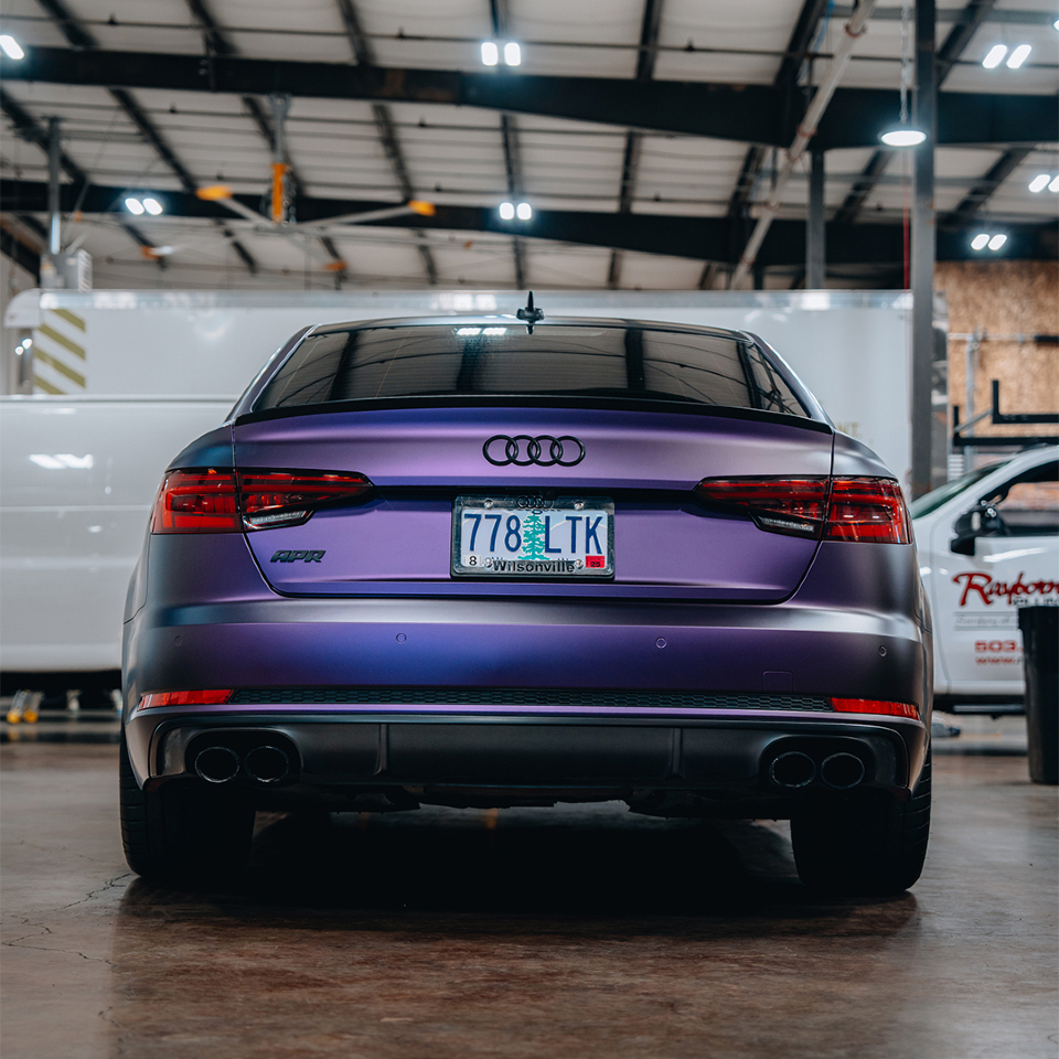   Ravoony Plus Ultra Matte Black Purple Car Vinyl Wrap