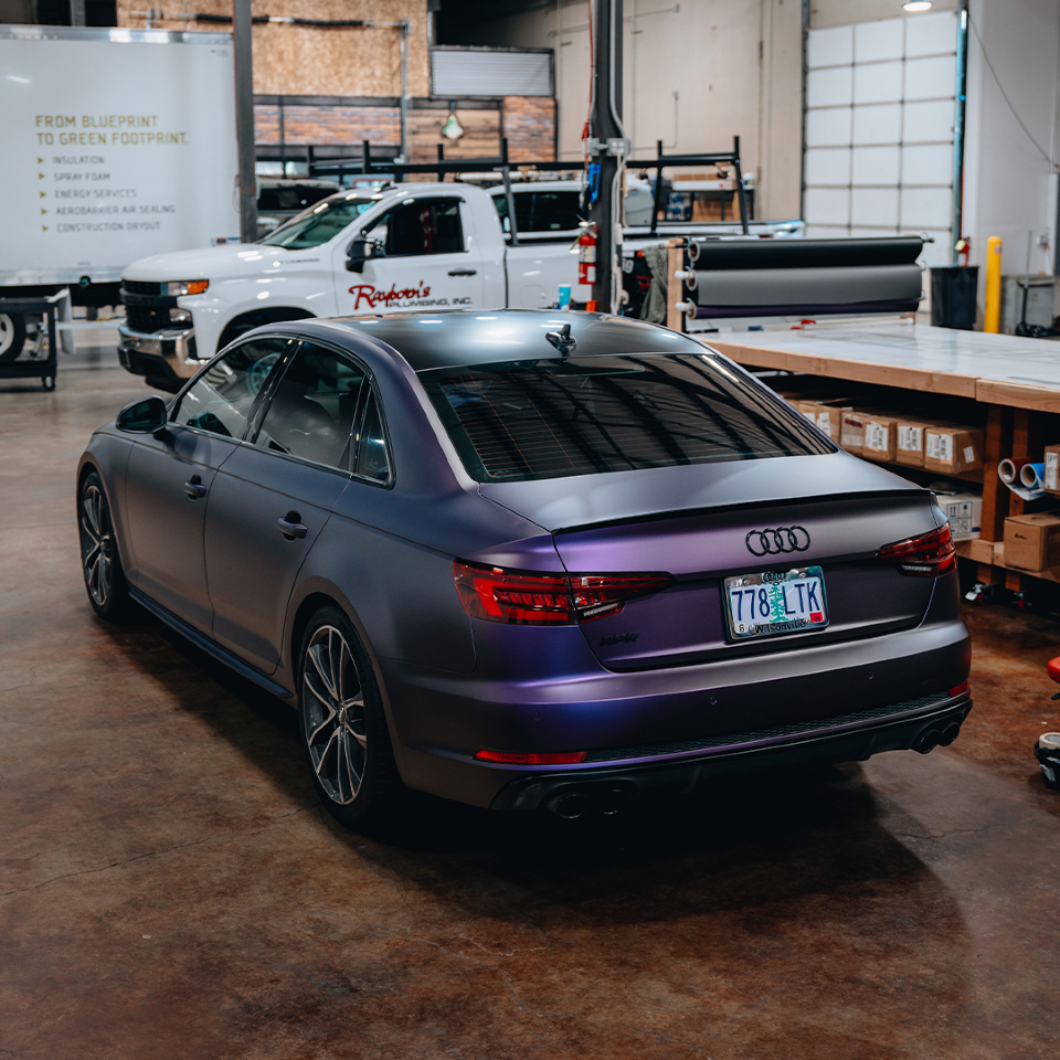   Ravoony Plus Ultra Matte Black Purple Car Vinyl Wrap