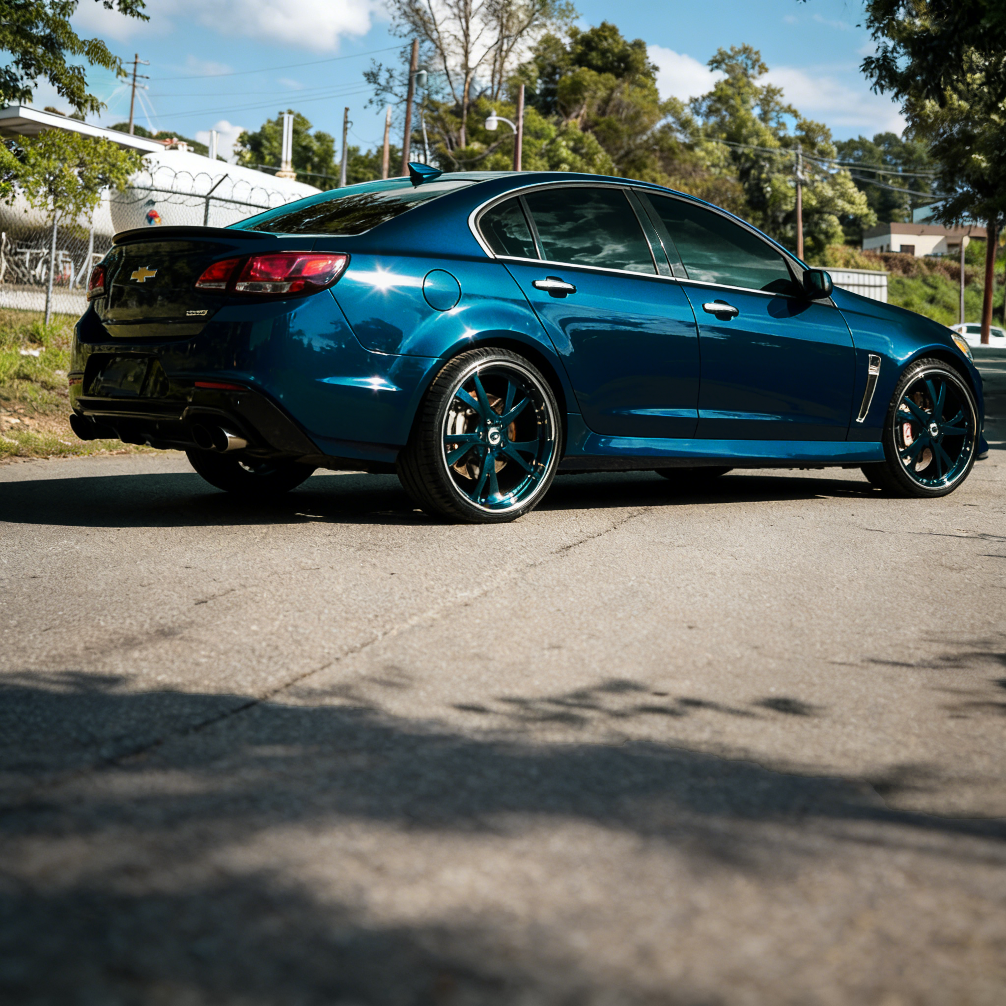 Ravoony Basic Gloss Diamond Black Fantasy Blue Car Vinyl Wrap