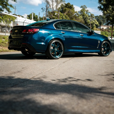 Ravoony Basic Gloss Diamond Black Fantasy Blue Car Vinyl Wrap 02