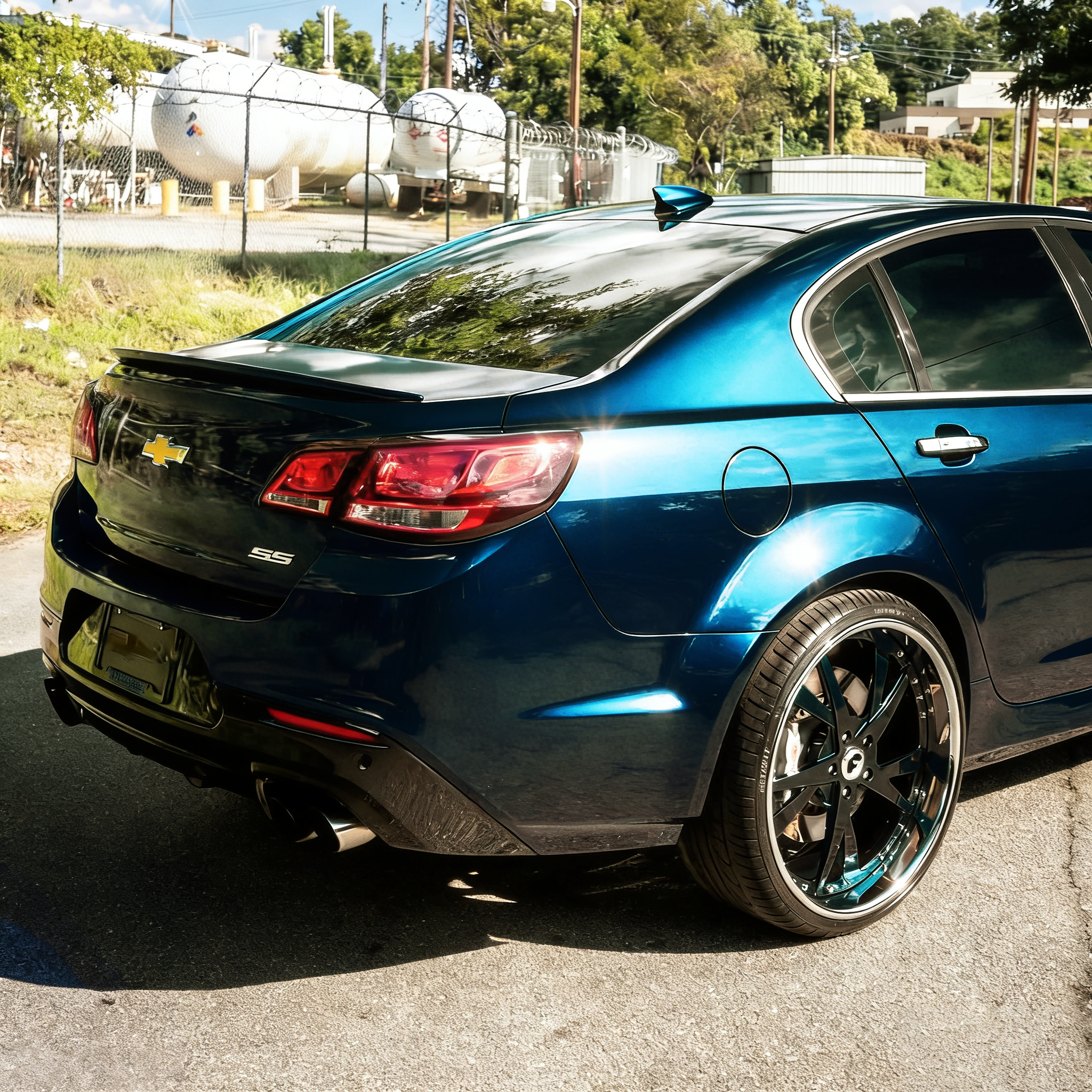 Ravoony Basic Gloss Diamond Black Fantasy Blue Car Vinyl Wrap