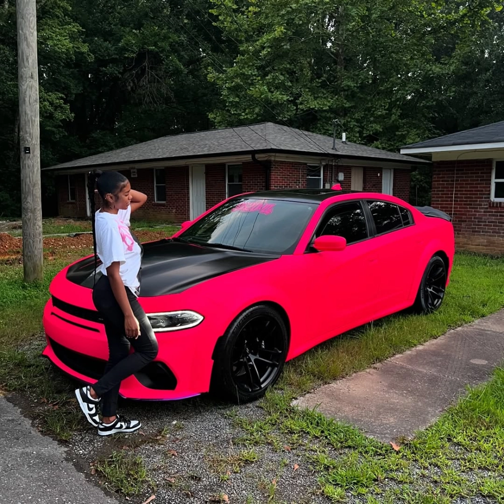 Pink Wrapped Rav Fluorescent Pink Car Vinyl Wrap,Best Ravoony Ultimate Flat Fluorescent ...