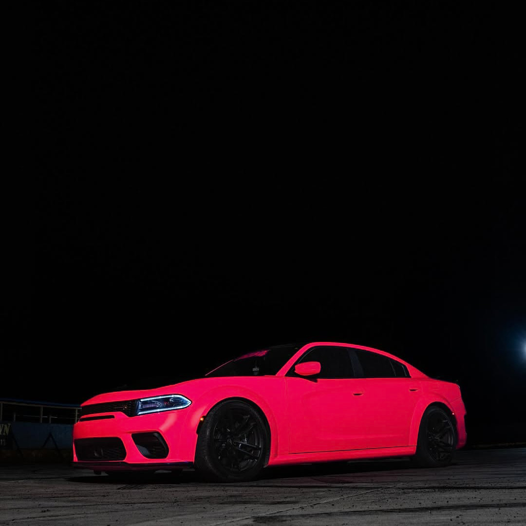 Ravoony Plus Ultimate Flat Fluorescent Pink Car Vinyl Wrap