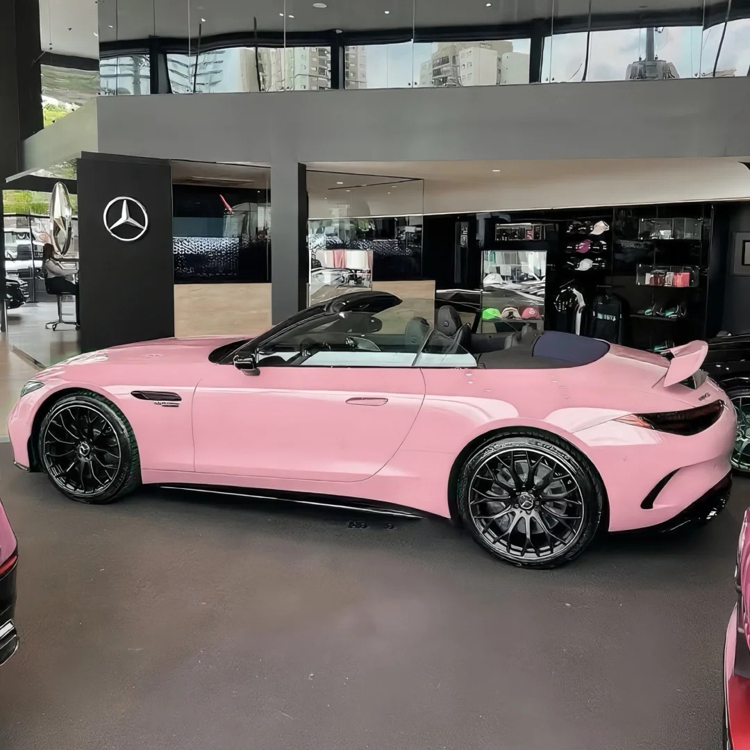 Ravoony Plus PET Gloss Crystal Peach Pink Car Vinyl Wrap