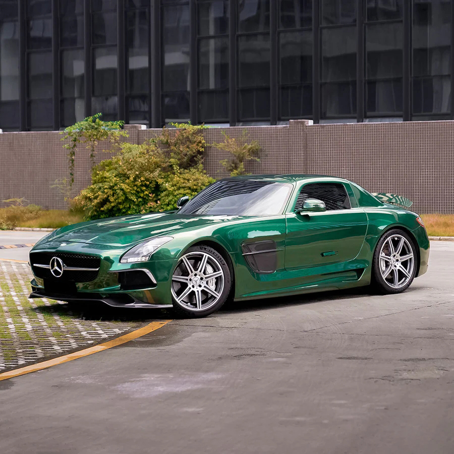 Ravoony Plus PET Metallic Paint Emerald Green Car Vinyl Wrap