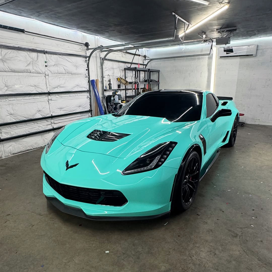 Ravoony Plus PET Glossy Tiffany Blue Car Vinyl Wrap