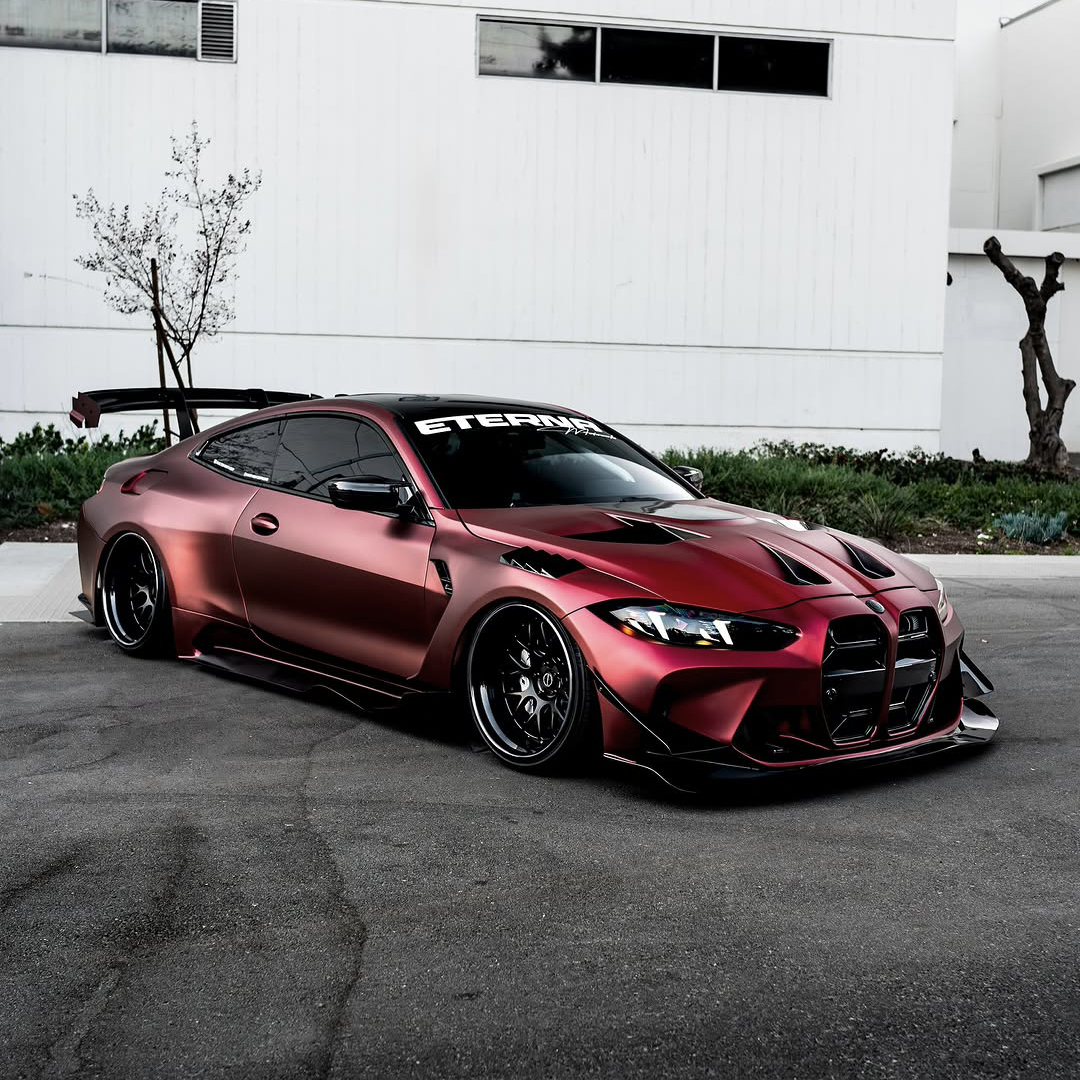 Ravoony Plus PET Matte Chrome Romanee Red Vinyl Car Wrap