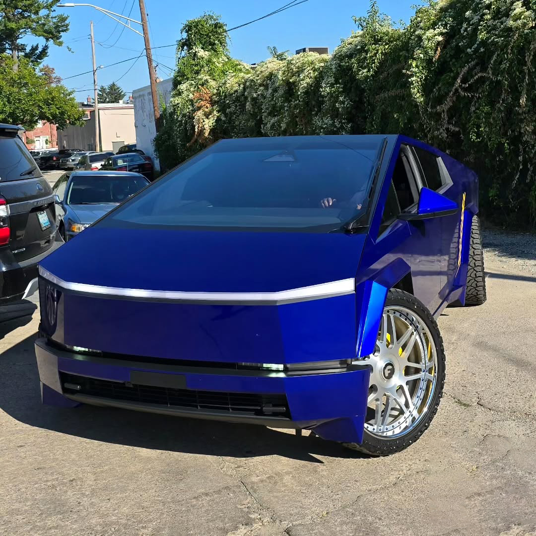 Ravoony Plus PET Tesla Gloss Deep Blue Vinyl Car Wrap