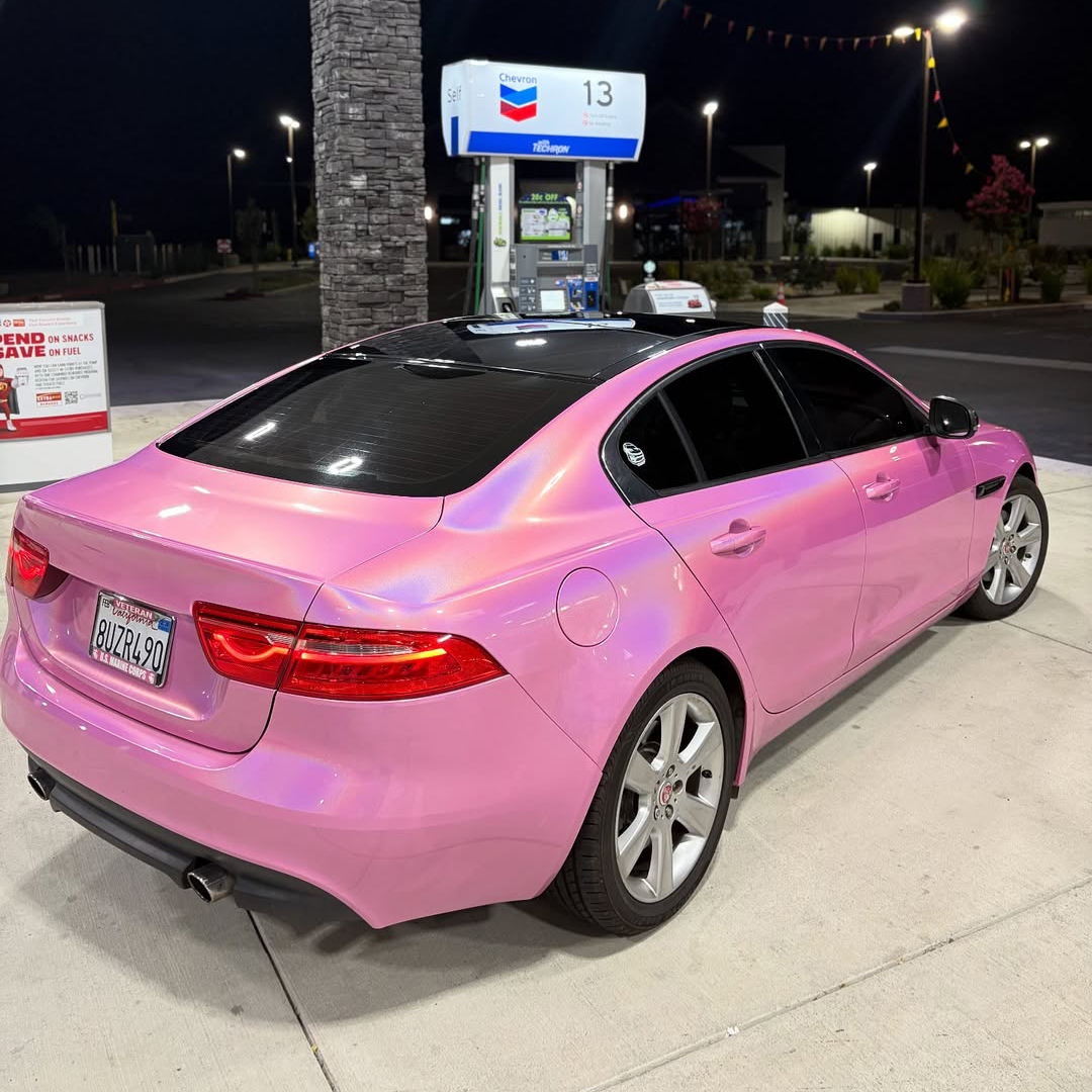 Ravoony Plus PET Glossy Laser Pink Car Vinyl Wrap