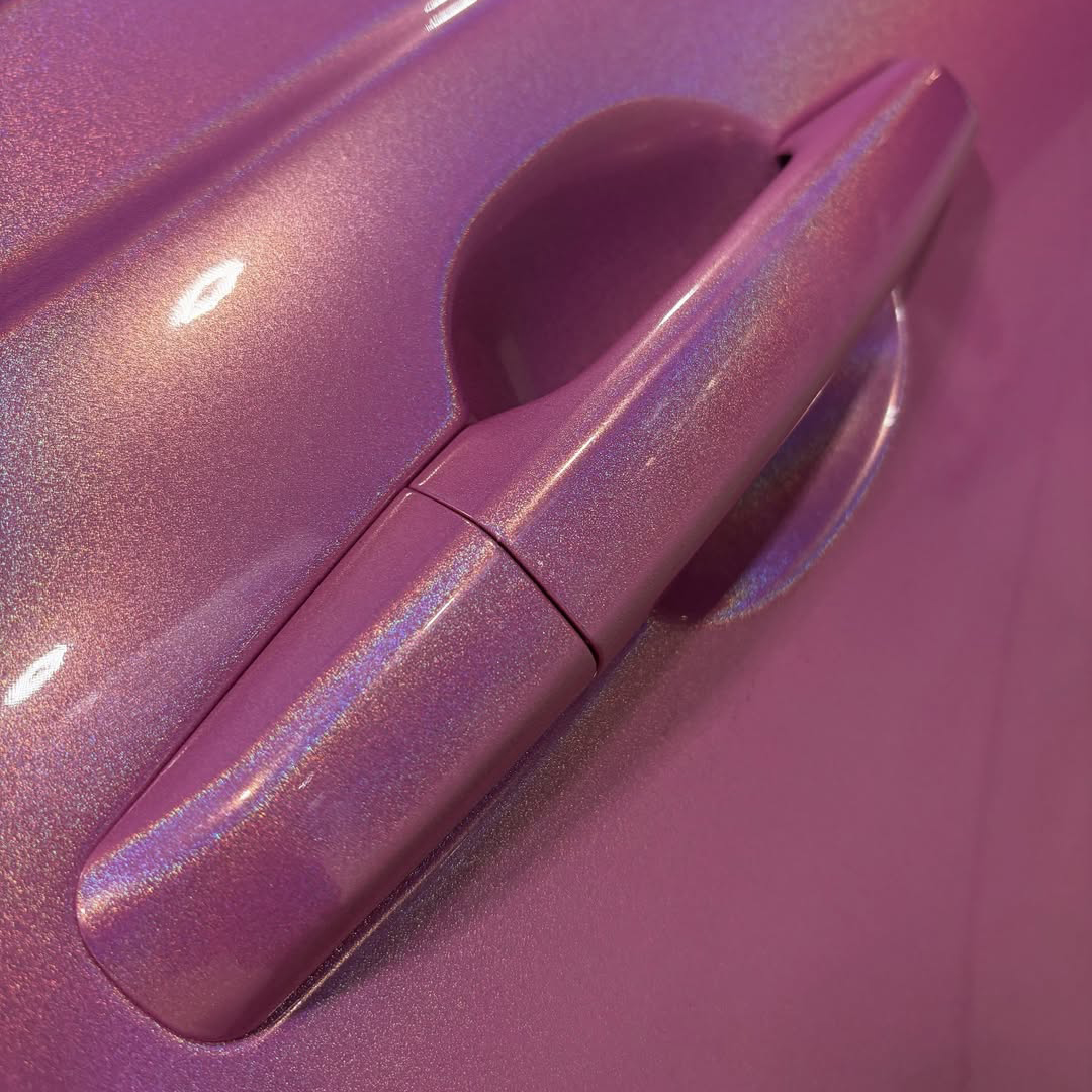 Ravoony Plus PET Glossy Laser Pink Car Vinyl Wrap