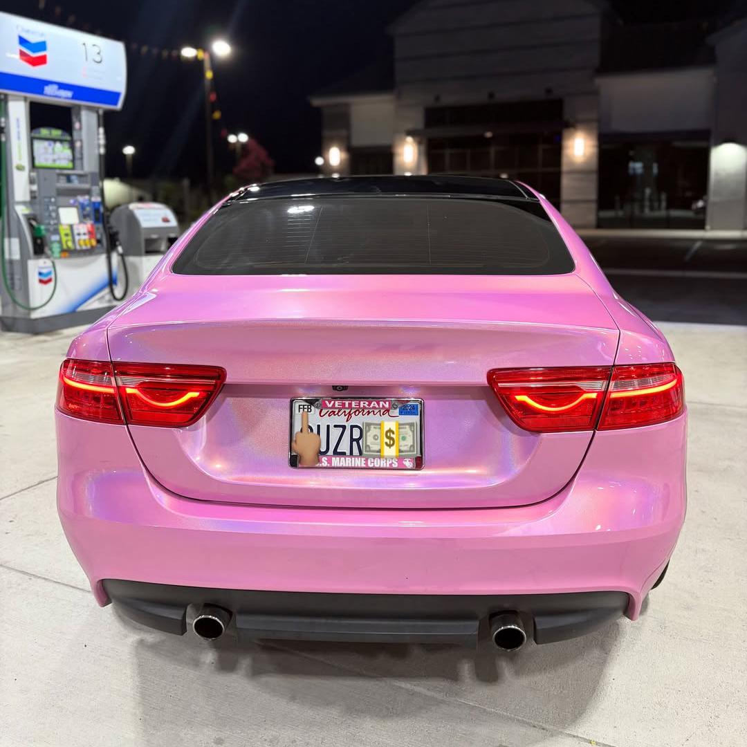 Ravoony Plus PET Glossy Laser Pink Car Vinyl Wrap