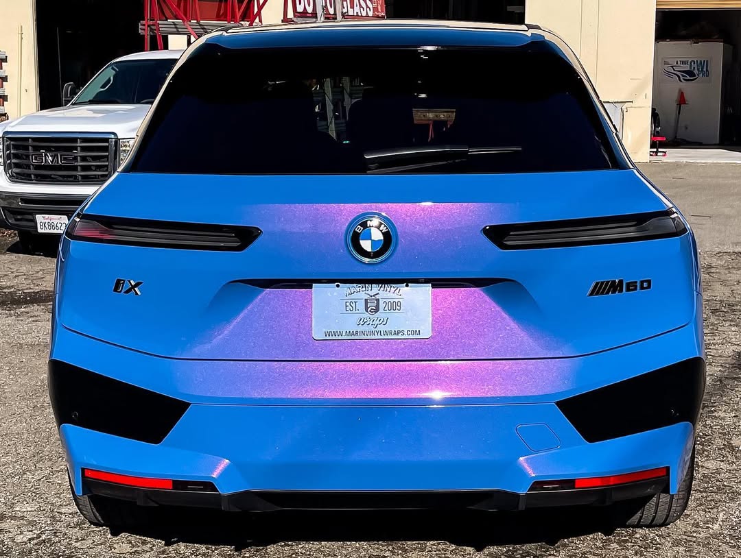 Ravoony Plus PET Glossy Diamond Blue Red Car Wrap