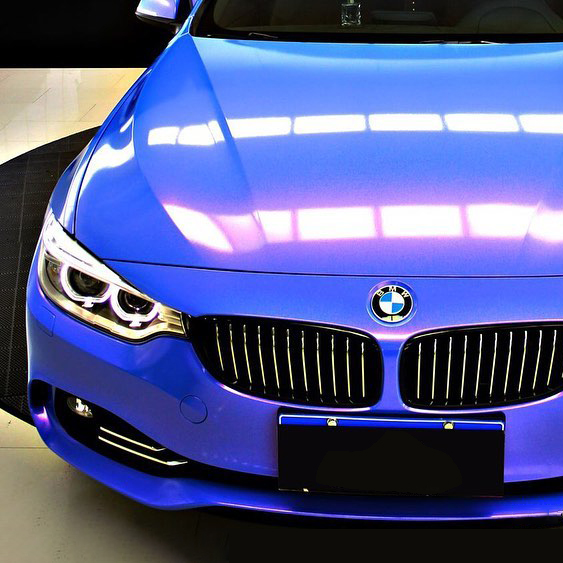 Ravoony Plus PET Glossy Diamond Blue Red Car Wrap