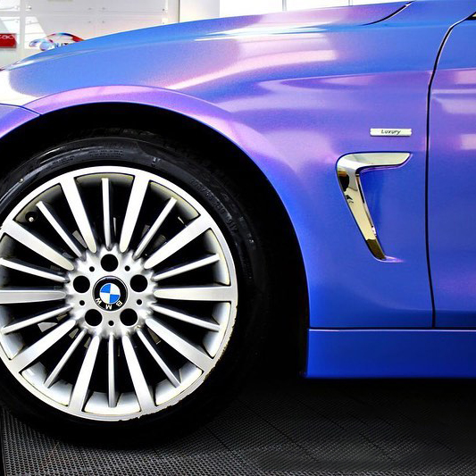 Ravoony Plus PET Glossy Diamond Blue Red Car Wrap