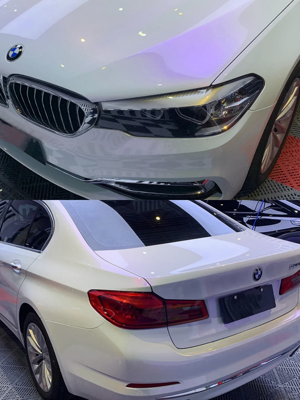 Ravoony Plus PET Glossy White to Purple Vinyl Car Wrap