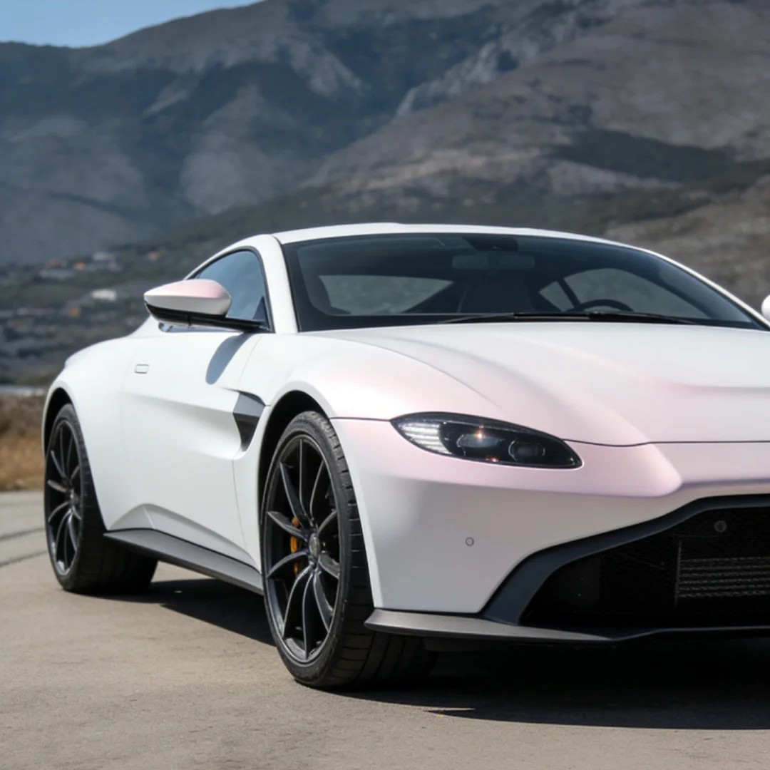 Ravoony Plus PET Matte White To Pink Car Vinyl Wrap