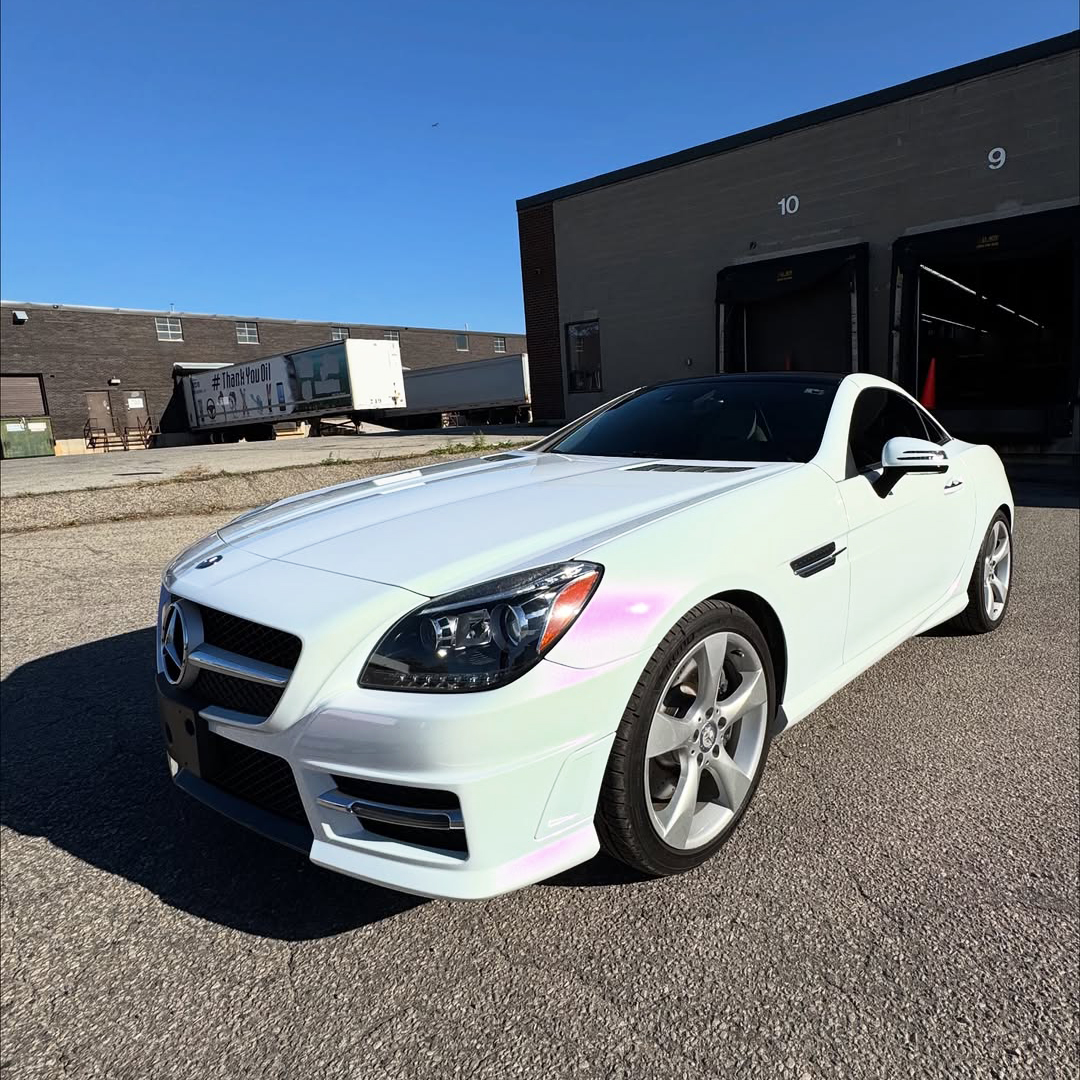 Ravoony Plus Pure Metallic White To Purple Vinyl Car Wrap