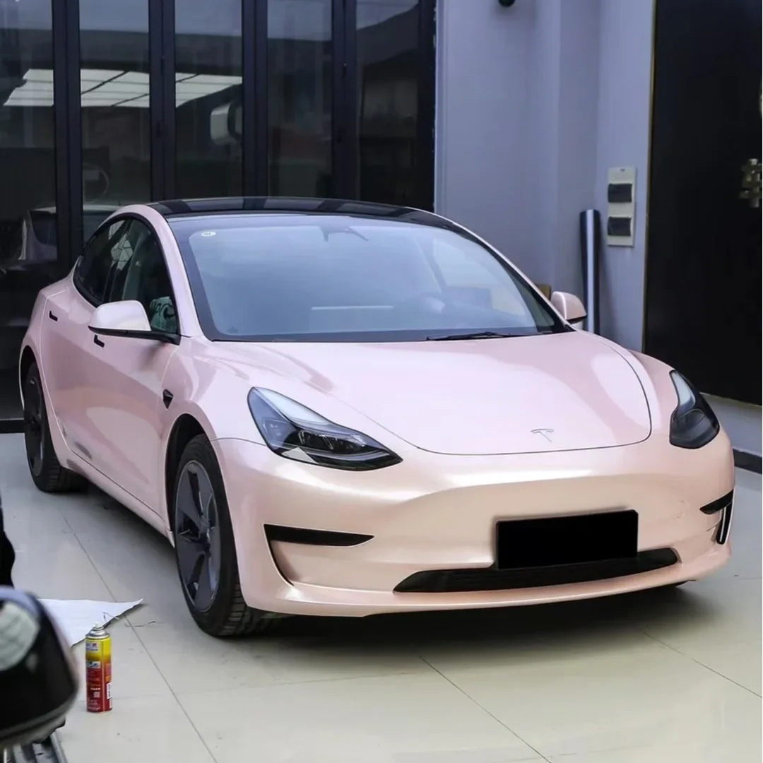 Ravoony Plus Gloss Macaron Peach Pink Vinyl Car Wrap