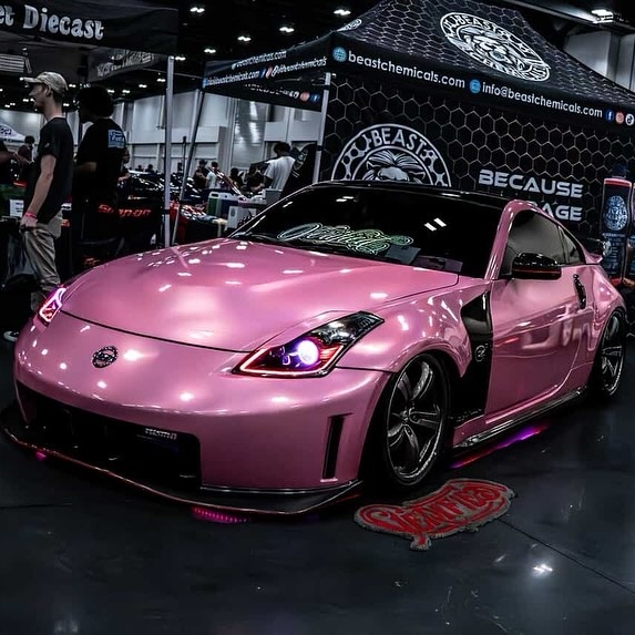 Ravoony Plus PET Glossy Laser Pink Car Vinyl Wrap