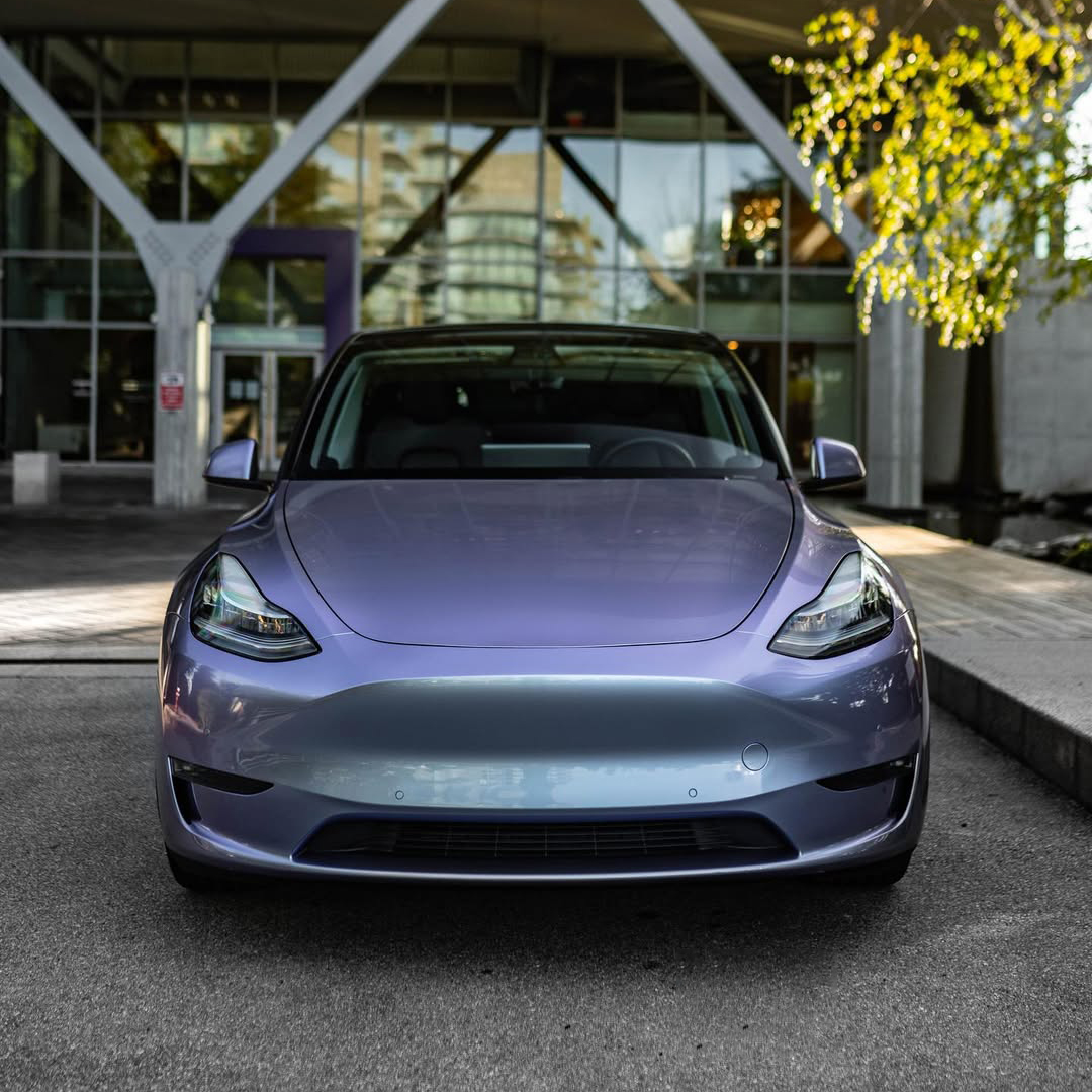 Ravoony Plus PET Glossy Metallic Crystal Grey Purple Car Wrap