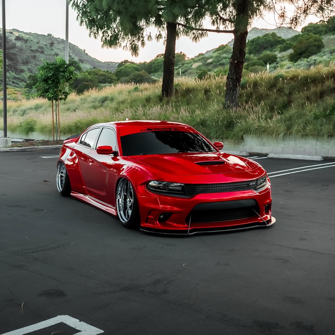 Ravoony Plus PET Glossy Metallic Paint Fire Red Vinyl Car Wrap