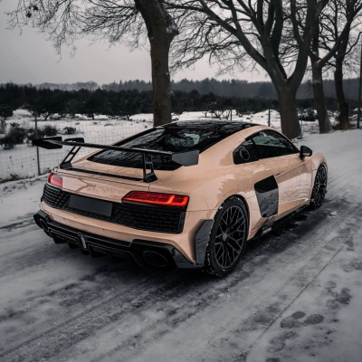 Ravoony Plus PET Premium Super Gloss Latte Beige Vinyl Wrap 02