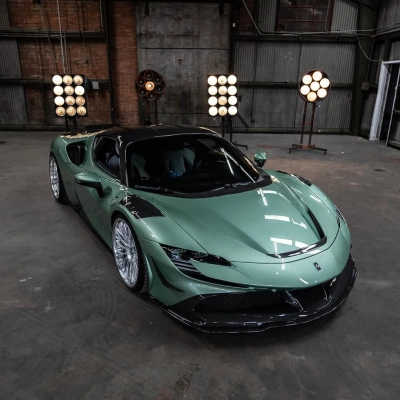 Ravoony Basic Ferrari Gloss Verde Francesca Green Vinyl Car Wrap 02