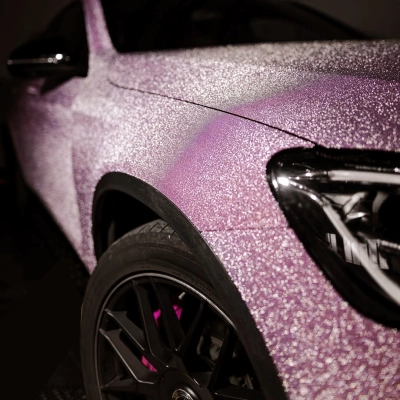 Ravoony Plus PET Super Glitter Pink Car Vinyl Wrap 02