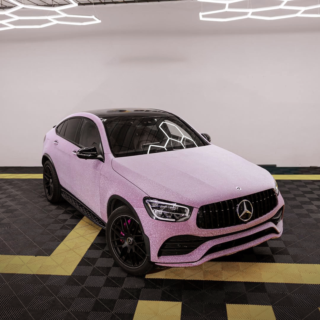 Ravoony Plus PET Super Glitter Pink Car Vinyl Wrap