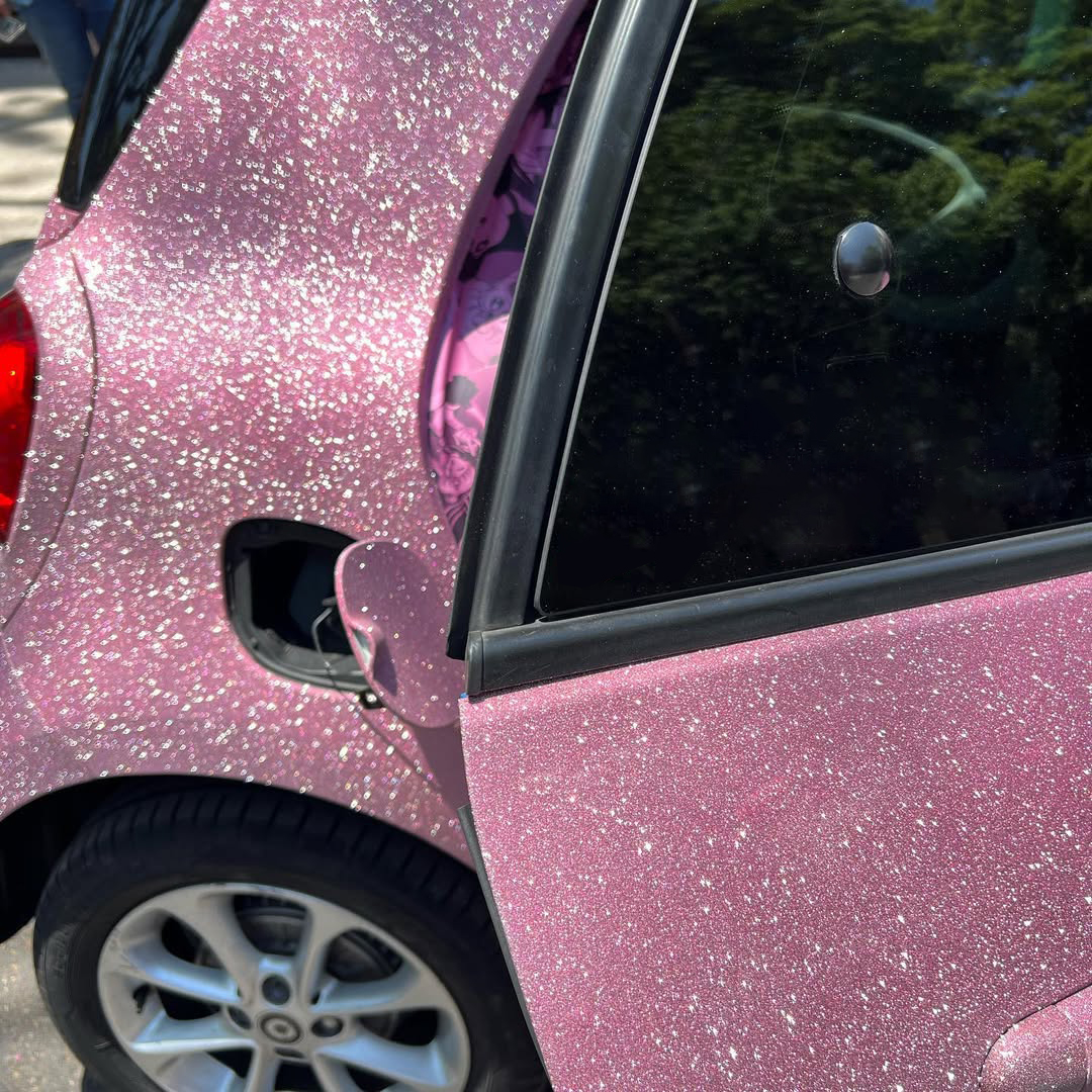 Ravoony Plus PET Super Glitter Pink Car Vinyl Wrap
