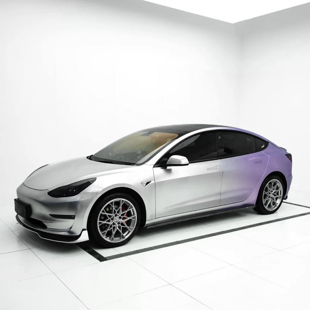 Ravoony Plus Customized Silver To Purple Gradient Vinyl Wrap
