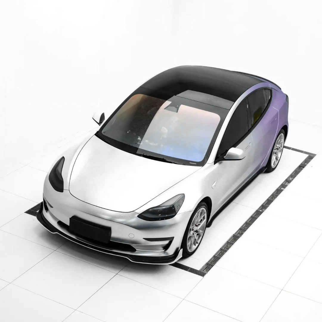 Ravoony Plus Customized Silver To Purple Gradient Vinyl Wrap